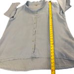 Flax Light Blue Button Up Tunic Top 100 Percent Linen Women's Large Lagenlook Photo 8