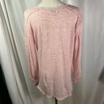 Sundance Linen Long Sleeve V Neck Top Pink Stripe Lightweight Made in Portugal M Photo 9