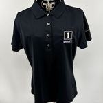 Nike Mobil 1 Logo  Golf Women's Short Sleeve Polo Shirt Black Size Medium Photo 0