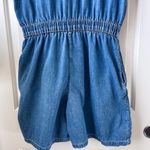 Vintage Studio Wear Romper Chambray Denim Floral Daisy Embroidered Size Medium Blue Photo 11