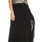 Slny  Black and Gold Sequin Formal Dress Size 4 Photo 0