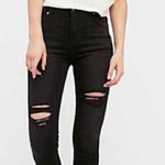 Free People  Womens Jeans Shark Bite Slim Soft Black Size 25 OB649682R Photo 0