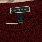 Karen Scott  Red and Black Heather Woven Sweater Size XS Photo 1