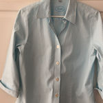 Foxcroft  fitted 100% cotton ‎ size 10 No wrinkle. 3/4 sleeve turquoise. Photo 0
