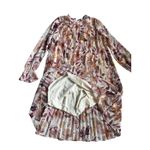 Illa Illa Floral Puff Sleeve Pleated High Neck Tunic Mini Dress Multi Size XS Photo 4