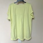 Linen Blend Umgee Top Womens 1XL Yellow Cap Sleeve Raw Frayed Hem Boho Size XL Photo 2