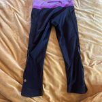 Lululemon Pants Women 2 Pink Black Crop 19" Rear Zipper Pocket Run Pockets Photo 6