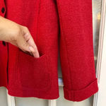 Valerie Stevens Vintage  Wool Holiday Red Button Down Jacket Blazer Size 10 M Photo 2
