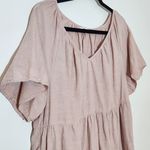 Madewell  Blush Pink Linen Tiered Mini Dress Size XL Pink Linen Blend Dress Photo 3