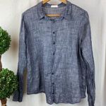 CP Shades  Gray Button Down Long Sleeve 100% Cotton Blouse Top L Photo 4