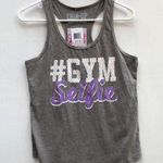 Chin Up Apparel  Athletic Sporty Racerback Workout Gray Graphic Tank Size S Photo 0