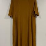 Agnes & Dora  Vneck Mustard Short Sleeve Dress Photo 3