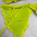 New! Set! It's Now Cool‎ the frill tri eco neon lime rib bikini, size XL Green Photo 9