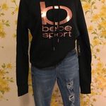 Bebe hooded sweatshirt in black/rose gold size M Photo 0