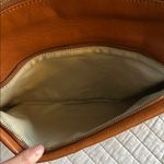 Tory Burch  brown leather logo fold over gold chain rare crossbody bag Photo 7