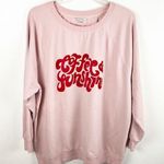 Wildfox Pink Coffee And Sunshine Graphic Long Sleeves Sweatshirt, Size XXL Photo 0