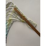 David Cline Top Size M Blue Green White Stripe Print Crinkle Semi Sheer Size M Photo 11