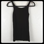 Eileen Fisher  PETITE Black Organic Cotton Knit Ribbed Tank Top Cami Size PS Photo 2