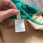 J.Crew  green paisley floral plunge v neck one piece swimsuit womens size L‎ Photo 4