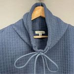 Max Studio  Sweatshirt Pullover Cowl‎ Neck Long Sleeve Waffle Knit Blue Women XS Photo 13