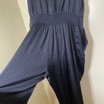 Ramy Brook Navy satin Sleeveless vneck jumpsuit size medium Photo 7