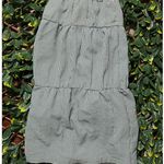 Vintage 100% Cotton Green White Gingham Tiered Midi Skirt Size 26 Photo 1