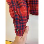 Hollister  Women’s Shirt Red Blue Plaid Flannel Button Up Long Sleeve Logo Large Photo 7