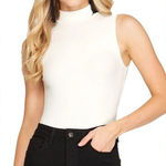 Bardot  white ribbed sleeveless mock neck body suit size 4 / xs Photo 0