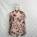 Chelsea28 ‎ Floral Long Sleeve Mock Neck Sheer Blouse Size M Photo 1