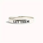 NEW SZ 8 Let Them Ring, silver let them jewelry, gift for her, motivational ring Photo 1