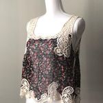 CRYSTAL K | Sheer Floral Crochet Lace Tank Top Size L Photo 1