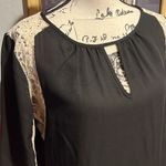 Renee C . Semi-Sheer Lace Insert Blouse (M) Photo 1