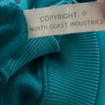 Vintage Belvedere Teal Patterned 90s Artsy Sweatshirt Size Medium Blue Photo 5