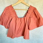 Karlie Women's Orange Cropped Puff Sleeve Blouse Size S Photo 0