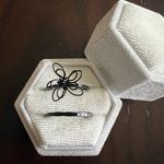 Ladies Stainless Steel Black High Polished 2 Piece Set Rings Size 7 NWT Photo 1