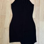 Lovely Day Little Black Bodycon Asymetrical Hem Halter Dress Photo 3