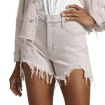 Mother‎ Ultra High Waisted Tomcat Kick Fray Shorts in Dunked in Trouble size 28 Pink Photo 0