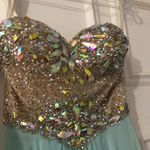 Terani Couture  Sky Blue Strapless Dress Photo 5