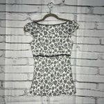 Loft Ann Taylor Black and White Cap Sleeve Fitted Blouse SZ 2 Petite Chic Preppy Photo 9