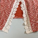 Entro  Textured Orange and Cream Sweater Photo 4