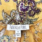 Patrons of Peace  Mustard Yellow Boho Floral Kimono Shawl Cover-Up Top Size Small Photo 6