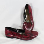 NWT Mossimo Burgundy & Black Snakeskin Loafer Flats Women's Size 8 1/2 Red Photo 2