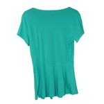 Isaac Mizrahi  Green Short Sleeve Peplum Top S Photo 1