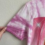 CHER Light Pink White Tie Dye Rainbow Crewneck Short Sleeve Graphic Tee Size M Photo 3