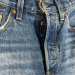 Levi's Levi’s‎ Premium Dark Wash Distressed 501 High Rise Jeans Photo 1