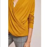 Akemi + Kin Anthropologie Woodruff Waffle Rib Knit Wrap Top Size Small Mustard Photo 1