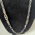 Ann Taylor  Silvertone Chain Necklace 30" Crystal Rhinestone Link Layer Statement Photo 5