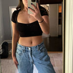 Princess Polly  Black cropped top with back tie detail  Photo 0