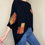 Chantik Bali Black Tribal Printed Asymmetrical Oversized Blouse Photo 6
