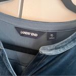 Lands' End Land’s End Blue Velvet Button Front‎ Top Size XL Photo 4
